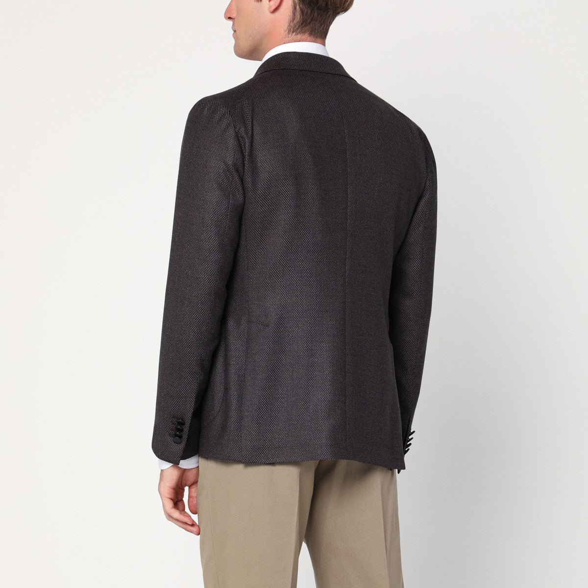 Tagliatore Brown wool double-breasted jacket